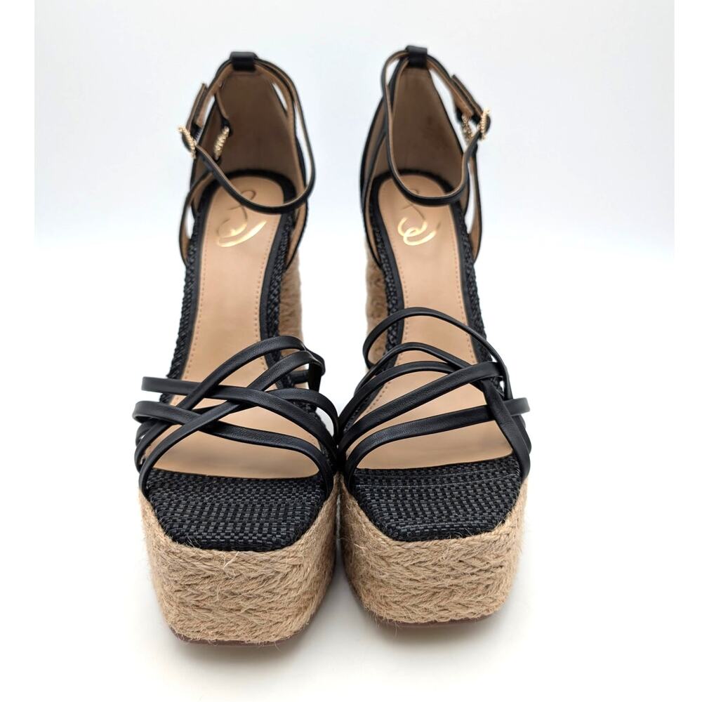 Sam Edelman Kade Platform Sandals Women's Black Leather Size US8M EU38.5 - Picture 2 of 10